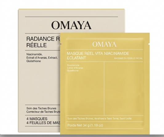 Masque Éclat Niacinamide & Glutathione — Anti-Taches & Teint Unifié | Omaya